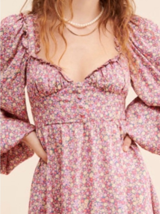 For Love And Lemons Dresses & Skirts - For Love & Lemons Multi-Color Floral Smocked Bodice Dress